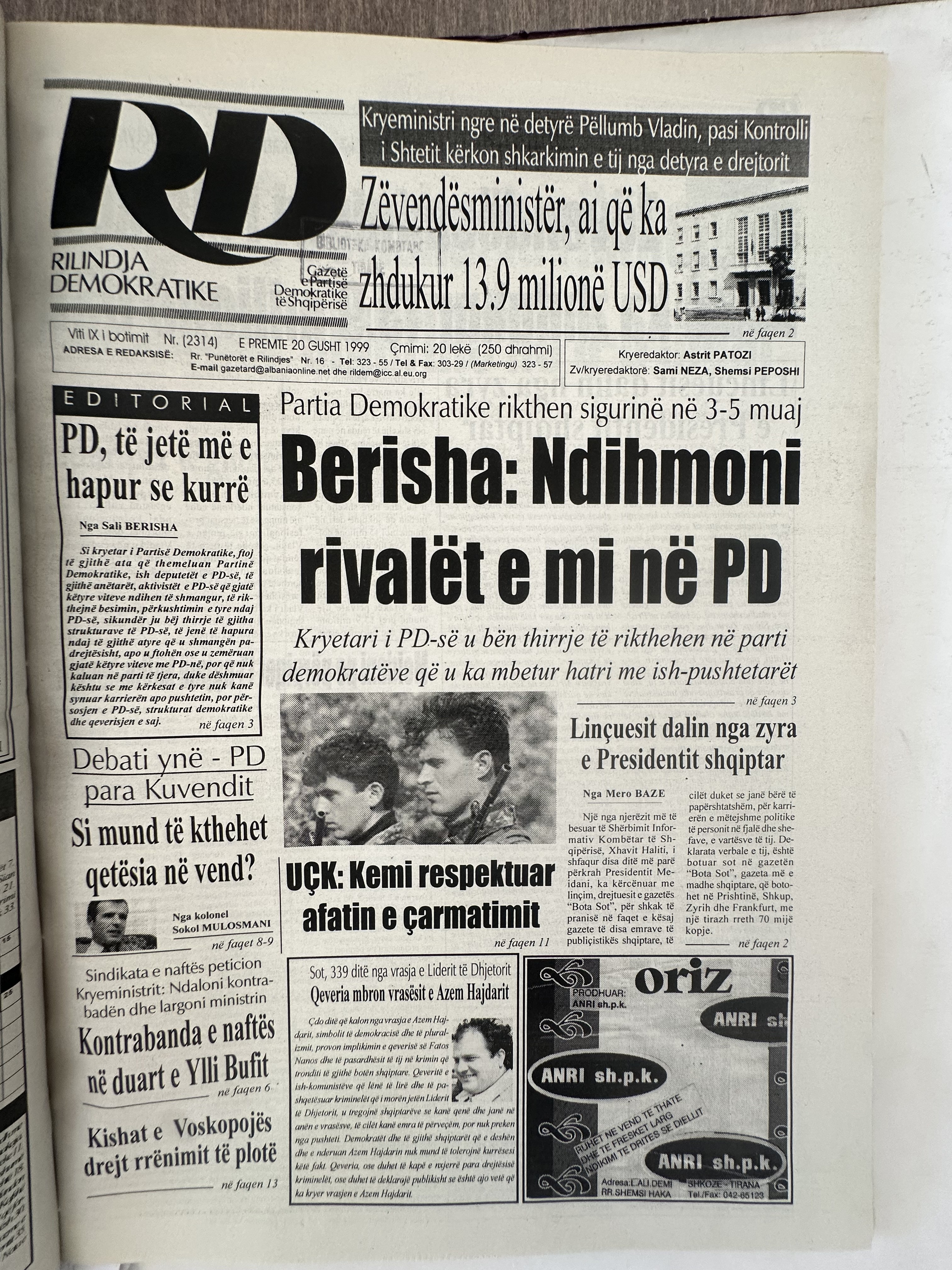 Rilindja Demokratike 1999-08-20